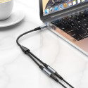 Kabel Hoco UPA21 2v1 pro audio zařízení 0,25 m - šedý
