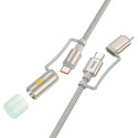 Kabel HOCO U138 USB-C/Lightning LED 60 W 1,2 m šedý
