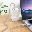 Kabel HOCO U138 USB-C/Lightning LED 60 W 1,2 m šedý