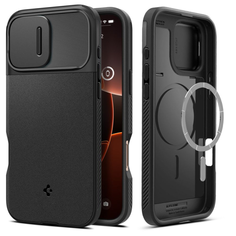Spigen Optik Armor MagSafe pouzdro pro iPhone 16 Pro Max – černé