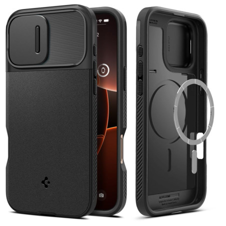 Spigen Optik Armor MagSafe pouzdro pro iPhone 16 Pro Max – černé