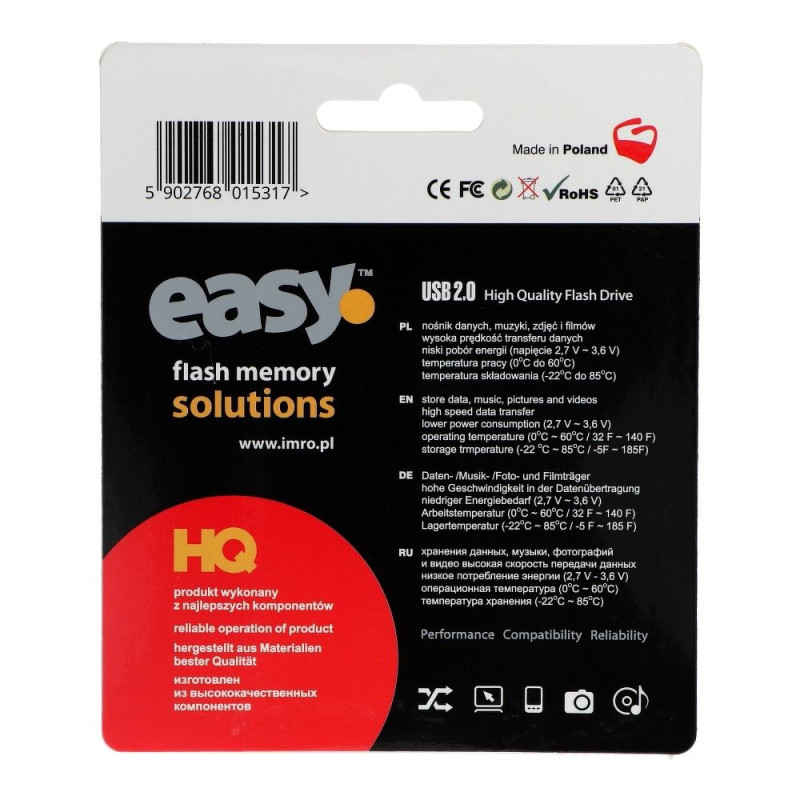 USB flash disk IMRO EASY (ECO) 128GB USB2.0 - černý