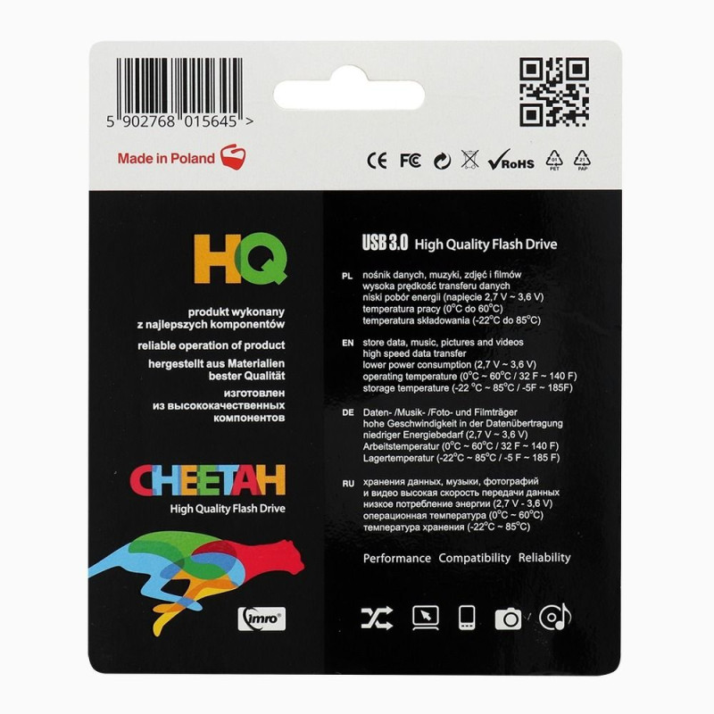 Flashdisk IMRO CHEETAH 128GB USB 3.0 - černá