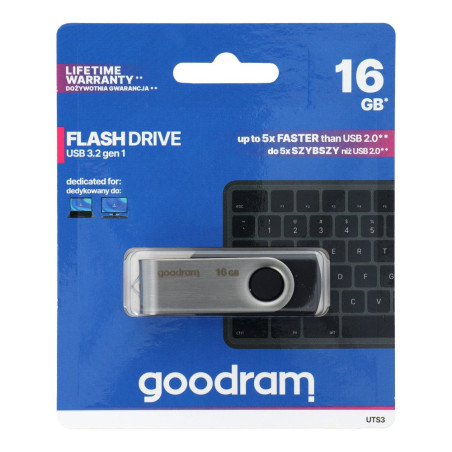 USB flash disk GOODRAM UTS3 16GB USB3.2 Gen.1 černý