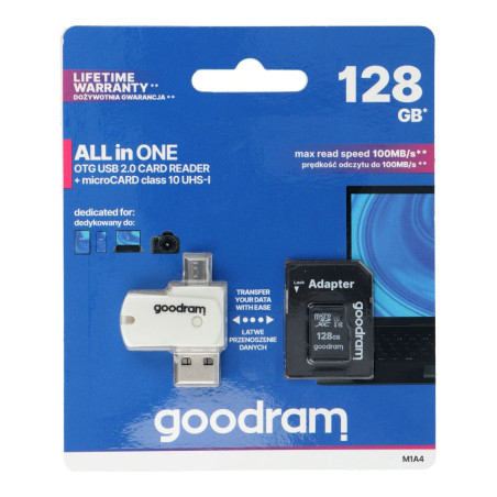 Čtečka paměťových karet GOODRAM M1A4 + microSD 128 GB