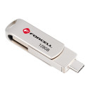 Forcell F-Data Metal Duo 128GB USB-A/USB-C stříbrná