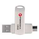 Forcell F-Data Metal Duo 128GB USB-A/USB-C stříbrná