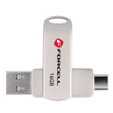 Pendrive Forcell F-Data Metal Duo 16GB USB-A/USB-C stříbrný