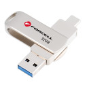Pendrive Forcell F-Data Metal Duo 32GB USB-A/USB-C stříbrná