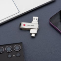 Pendrive 64GB Forcell F-Data Metal Duo USB-A/USB-C stříbrná
