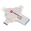 USB flash disk Forcell F-Data Metal Quad 128GB stříbrná