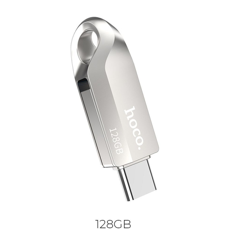 USB flash disk Hoco UD8 128GB pro USB A + USB C - perleťový nikl