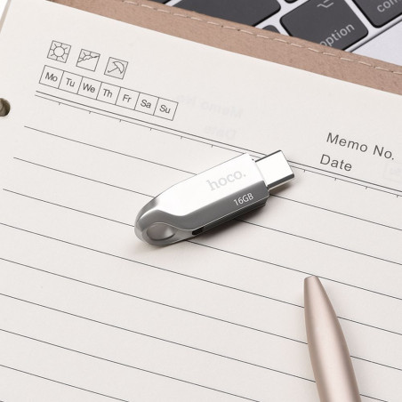 USB flash disk Hoco UD8 16GB (USB A + USB C) - perleťový nikl