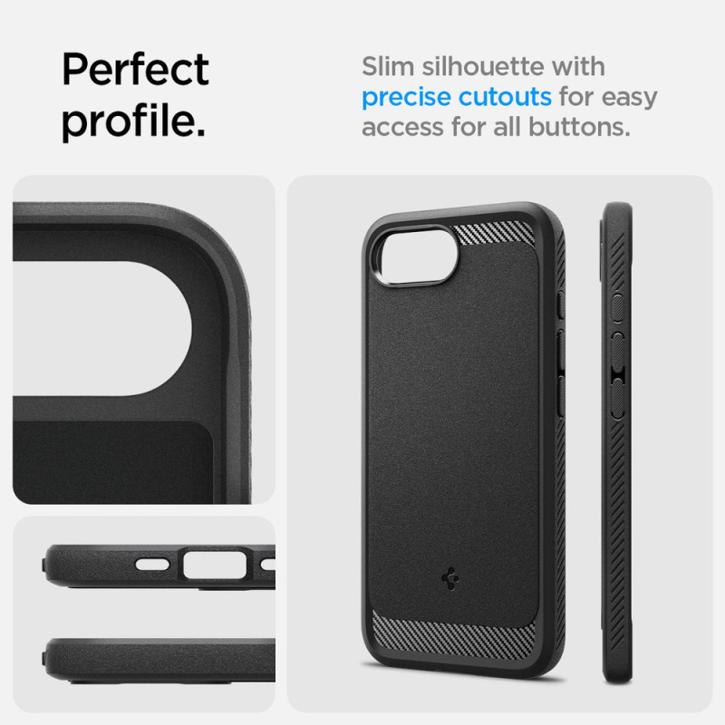 Spigen Rugged Armor MagSafe pouzdro pro iPhone 16e – černé
