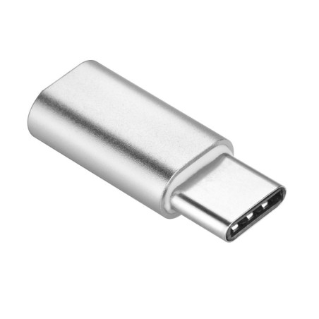 Redukce Micro USB na USB-C stříbrná