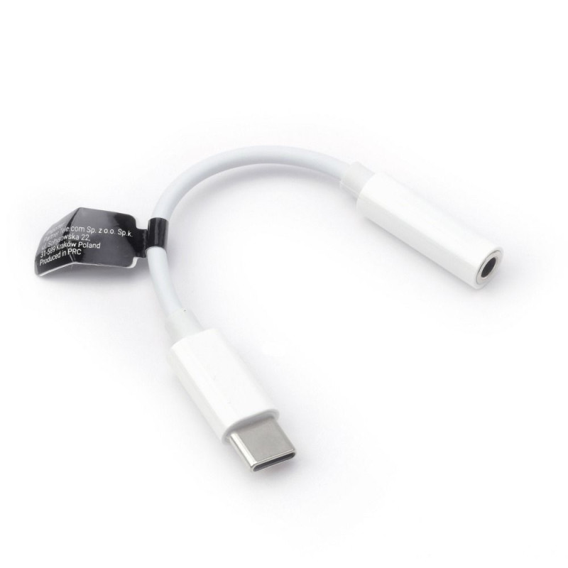 Redukce/převodník AUX USB-C (male) na Jack 3,5 mm (female) - bílá