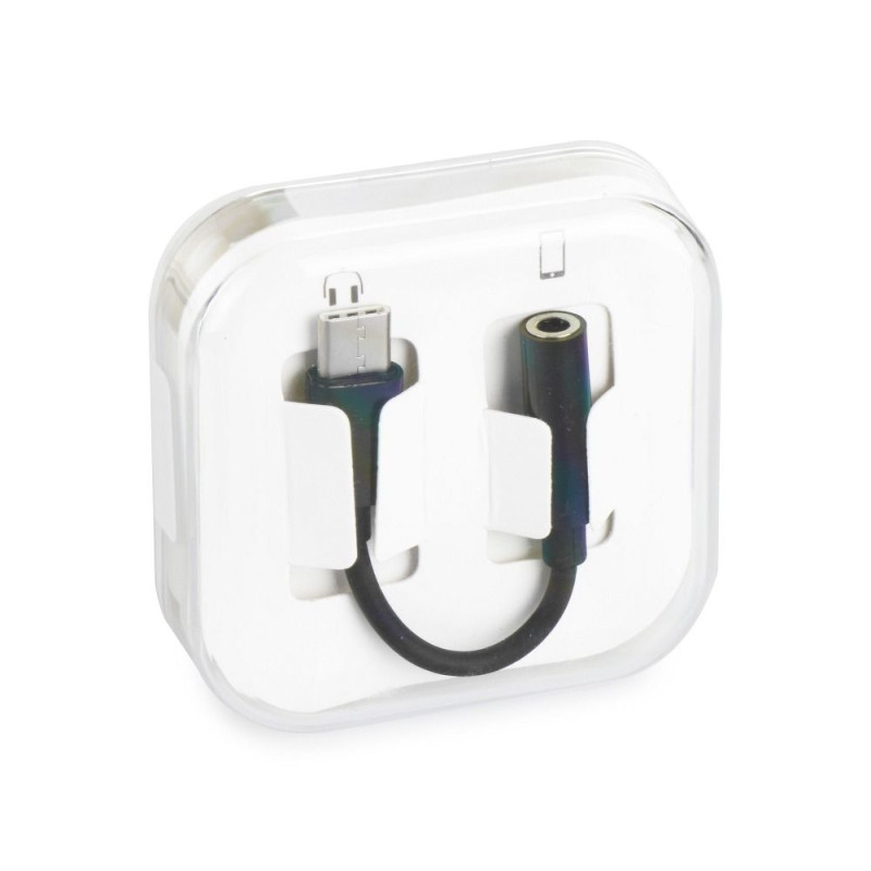Redukce / adaptér AUX Adapter AUX Type C (male) to Jack 3,5 mm (female) - black