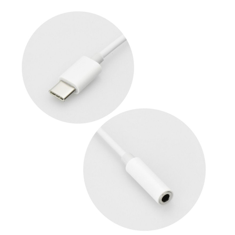Redukce/Aдаптер AUX Type C (male) na Jack 3,5 mm (female) - bílá