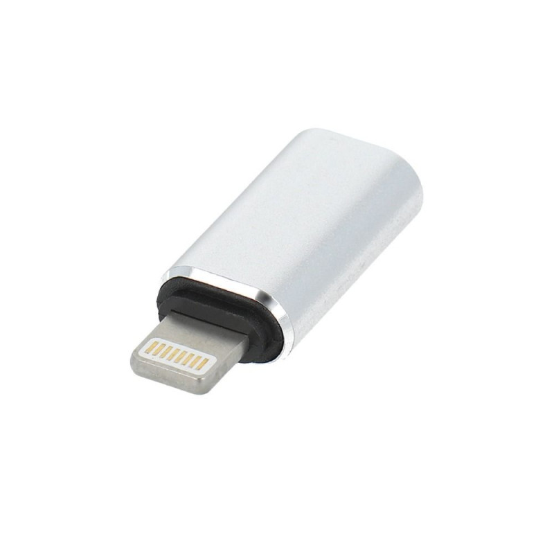 Redukce USB-C (female) na Lightning (male) stříbrná