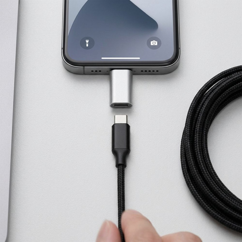 Adaptér USB-C na Lightning Blue Star - bílý