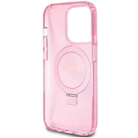 Kryt GUESS GUHMP15LHRSGSP pro iPhone 15 Pro – růžová glitter