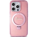 Kryt GUESS GUHMP15LHRSGSP pro iPhone 15 Pro – růžová glitter