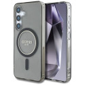Kryt GUESS Glitter Circle MagSafe pro Samsung S25 - černý