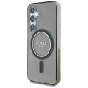 Kryt GUESS Glitter Circle MagSafe pro Samsung S25 - černý