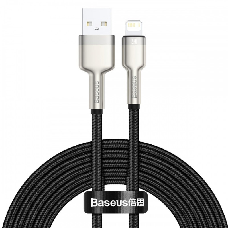BASEUS CALJK-B01 Cafule Opletený kabel USB/Lightning 12W, 2m, černý