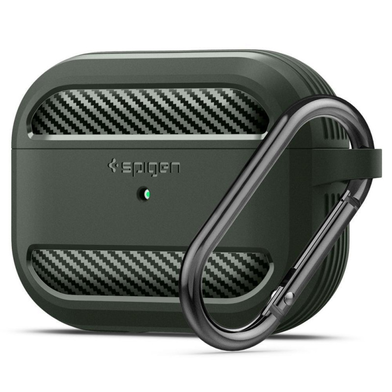 SPIGEN Rugged Armor Odolný kryt pro Apple AirPods Pro, tmavě zelený