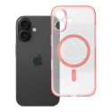 Kryt iPhone 16 MagSafe clear růžový glitter