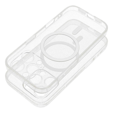 Kryt iPhone 15 MagSafe Clear Glitter pro iPhone 15