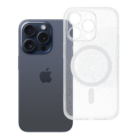Kryt CLEAR MAG COVER iPhone 14 Pro – transparentní třpytky