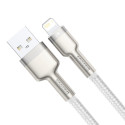 BASEUS CALJK-B02 Opletený datový a nabíjecí kabel USB/Lightning 12W, 2m, bílý