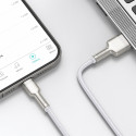 BASEUS CALJK-B02 Opletený datový a nabíjecí kabel USB/Lightning 12W, 2m, bílý