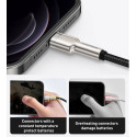 BASEUS CALJK-B02 Opletený datový a nabíjecí kabel USB/Lightning 12W, 2m, bílý
