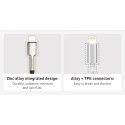 BASEUS CALJK-B02 Opletený datový a nabíjecí kabel USB/Lightning 12W, 2m, bílý
