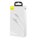 BASEUS CALJK-B02 Opletený datový a nabíjecí kabel USB/Lightning 12W, 2m, bílý