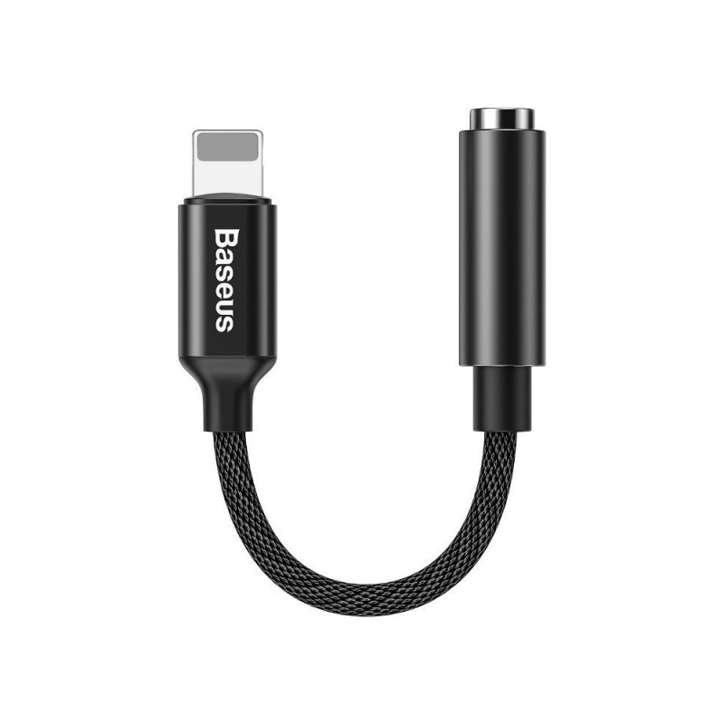 BASEUS CALL3-01 Adaptér (redukce) Lightning/Jack 3,5mm s podporou mikrofonu, černý