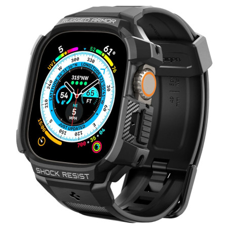 SPIGEN Rugged Armor Pro Ultra odolný kryt a řemínek pro Apple Watch Ultra (49mm), černý