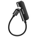 BASEUS CALL50-01 L50 Adaptér z Lightning na Lightning a Jack 3,5mm s podporou mikrofonu, černý
