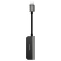 BASEUS CALL50-01 L50 Adaptér z Lightning na Lightning a Jack 3,5mm s podporou mikrofonu, černý