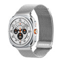 Řemínek Dux Ducis MILANESE 47 mm pro chytré hodinky - stříbrný
