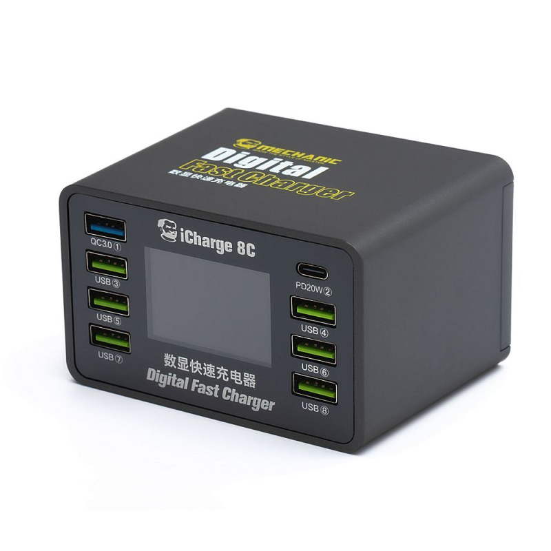 Nabíječka Mechanic iCharge 8C pro více zařízení (USB-A) - černá