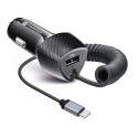 Nabíječka do auta Forcell F-ENERGY CARBON PD 38W s kabelem USB-C pro USB zařízení - černá