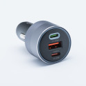 Nabíječka do auta Forcell F-ENERGY 65 W 2× USB-C + USB-A - šedá