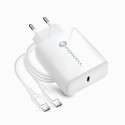 Nabíječka Forcell F-ENERGY 25W USB-C PD/QC4.0 + kabel – bílá