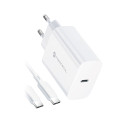 Nabíječka Forcell F-ENERGY 25W USB-C PD/QC4.0 + kabel – bílá