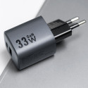 Forcell F-Energy GaN 33W USB-C + USB-A QC4.0 PD 3A - šedá