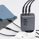 Forcell F-ENERGY GaN 65W nabíječka 2× USB-C + 1× USB-A QC4.0 PD -